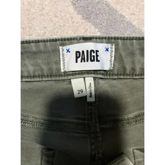 PAIGE Jolie Twill Cargo Pants in Ivy Green Size 29 - Picture 4 of 9